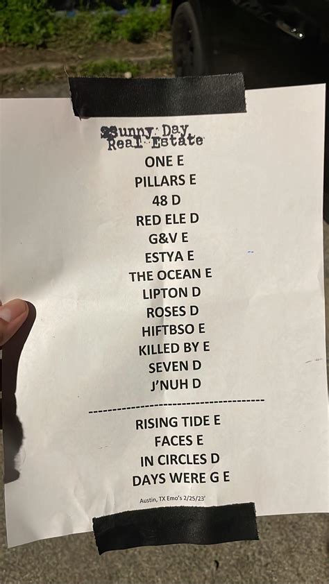Sunny day real estate setlist